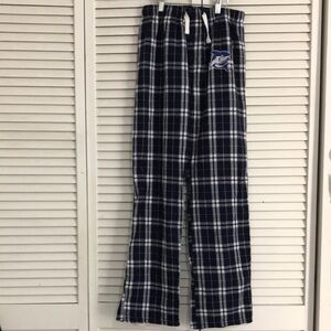 Navy and White Plaid Pajama Pants